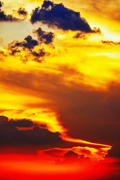 istock Sunset Twilight orange sky see the beautiful purple nature background 1184181646