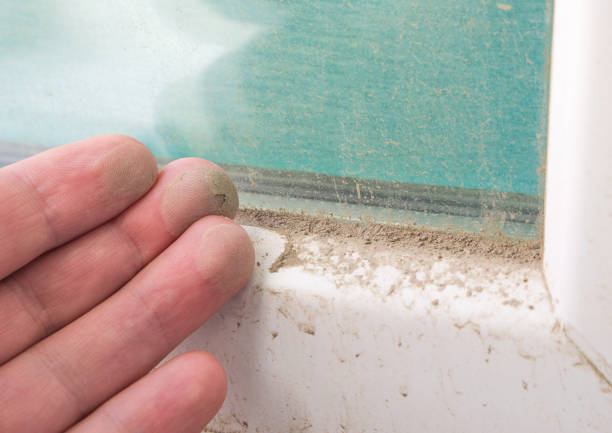 istock Very dirty PVC windows at home. Cleaning service concept. Selective focus. 1184184183