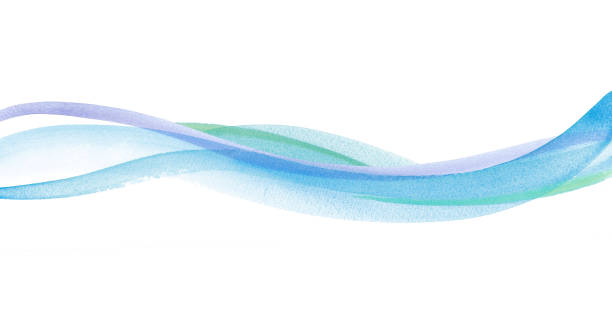 istock Abstract image of water flow and cold wind, watercolor illustration 1184185311