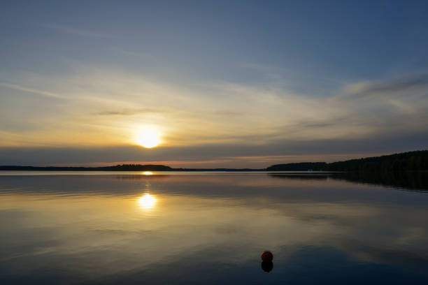 Natural Landscape at Sunset over Water