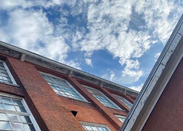 istock Brick Factory With Blue Sky 1184185758