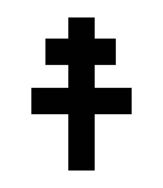 kreuz von lothringen symbol - patriarchal cross stock-grafiken, -clipart, -cartoons und -symbole