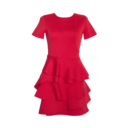 Isolated red dress with clipping path