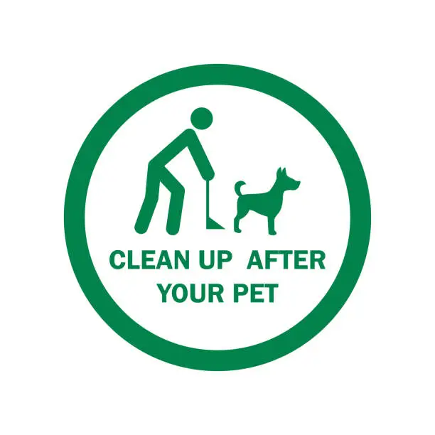 Vector illustration of clean up your dog waste warning sign. vector illustration