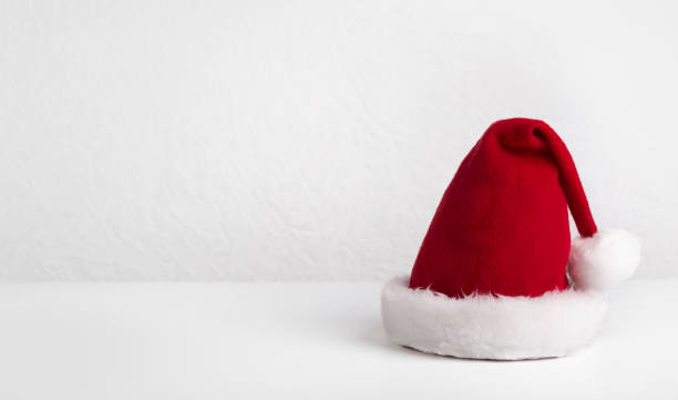 istock Santa's hat on white background, greeting card 1184189583