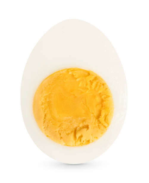 istock Half of boiled chicken egg on white with clipping path 1184191439
