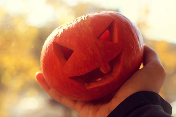 Yellow pumpkin, full frame close up