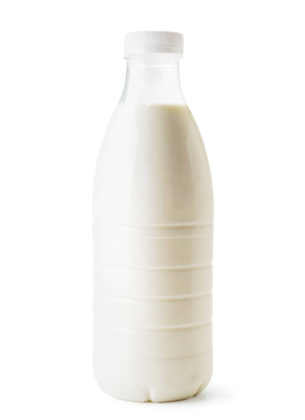 istock Bottle of fresh milk closeup on a white background. 1184200395