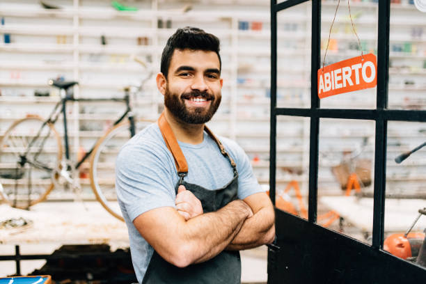 istock Bike Shop Owner 1184203087