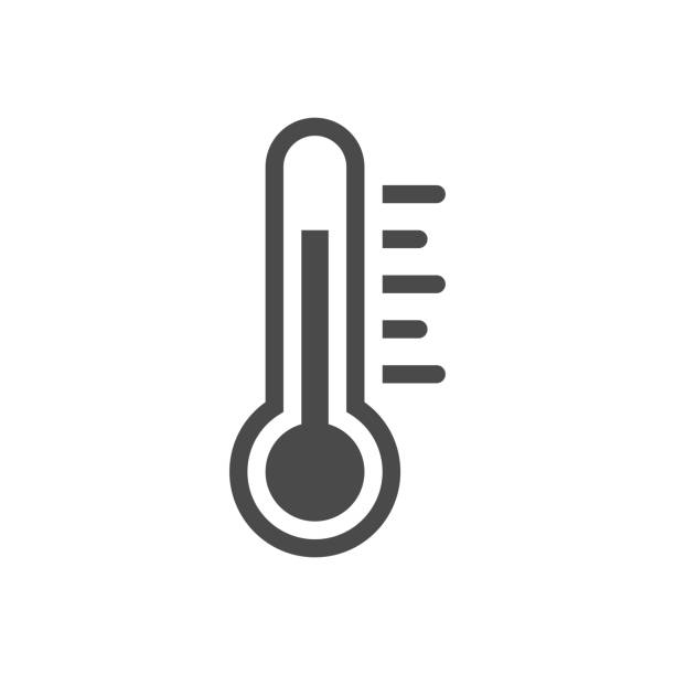 ilustraciones, imágenes clip art, dibujos animados e iconos de stock de termómetro. ilustración de stock de diseño plano vectorial - calor temperatura