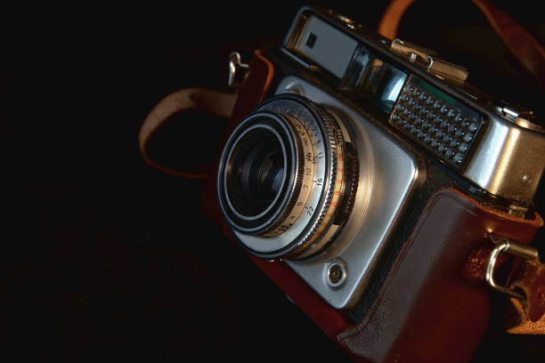 istock retro camera, collectibles classic old film camera, retro technology 1184206214