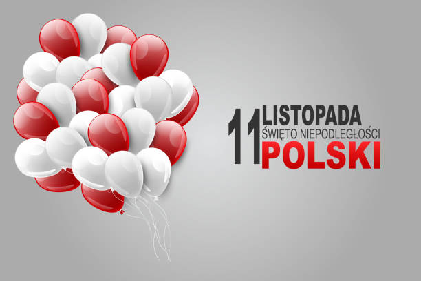 istock Poland Independence Day 11 November. Holiday celebration banner or poster. Decoration graphics red and white bunch of balloons national flag colors. Vector illustration. 1184207718