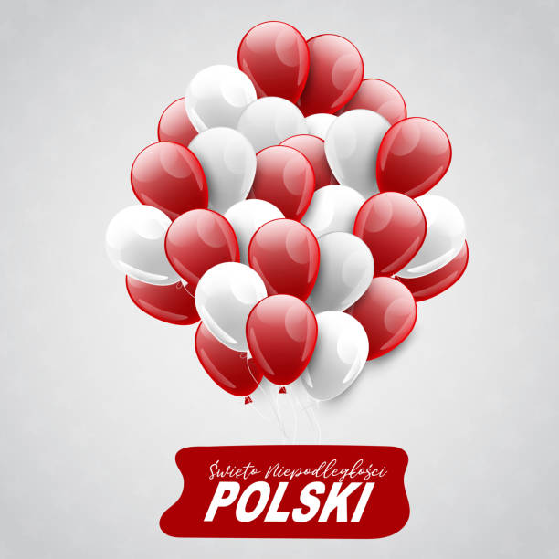 istock Poland Independence Day 11 November. Holiday celebration banner or poster. Decoration graphics red and white bunch of balloons national flag colors. Vector illustration. 1184207721