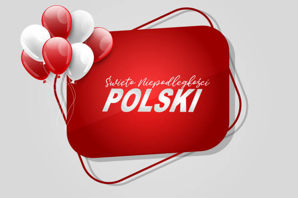 istock Poland Independence Day 11 November. Holiday celebration banner. Decoration graphics with red and white national flag color balloons. Vector illustration. 1184207742