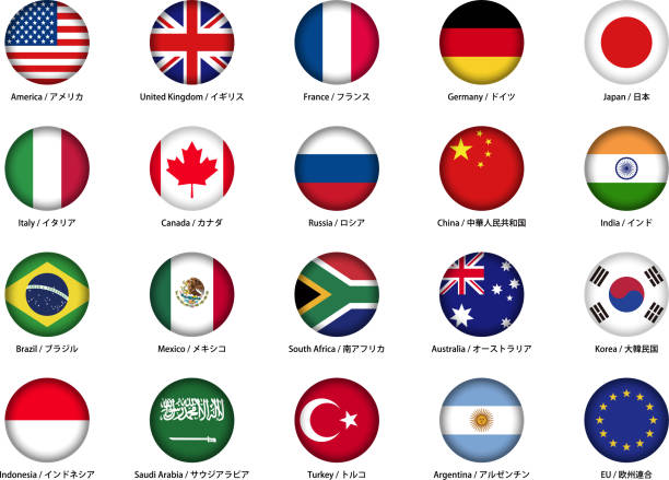 набор материалов для изображения флага g20 - flag european union flag g8 italy stock illustrations