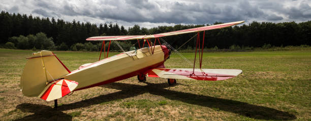 istock historic double decker at an airfield panorama 1184209871