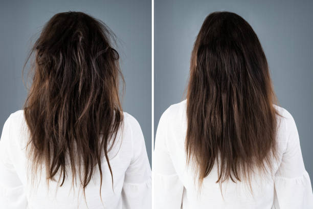 Womans Hair Before And After Hair Straightening Stock Photo - Download  Image Now - Hair, Damaged, Before and After - iStock