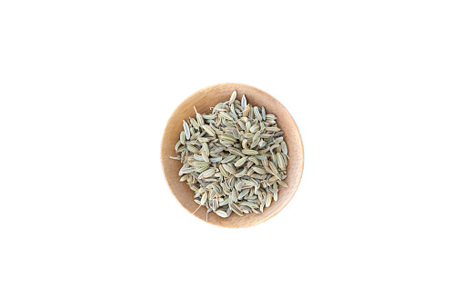 Fennel seeds isolated on white background