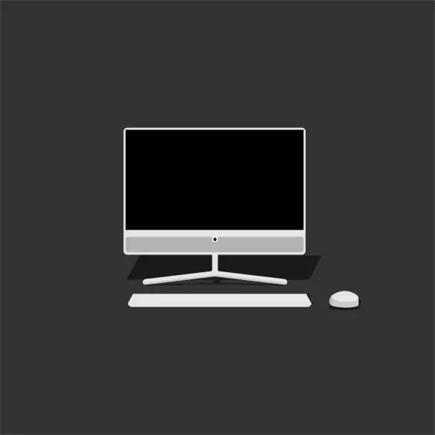 Vector illustration of All in One personal computer Template