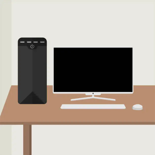 Vector illustration of Desktop Personal Computer