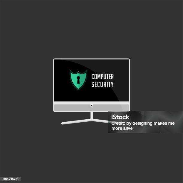Computer Safty Picture Frame Computer Security Day Stock Illustration - Download Image Now ...