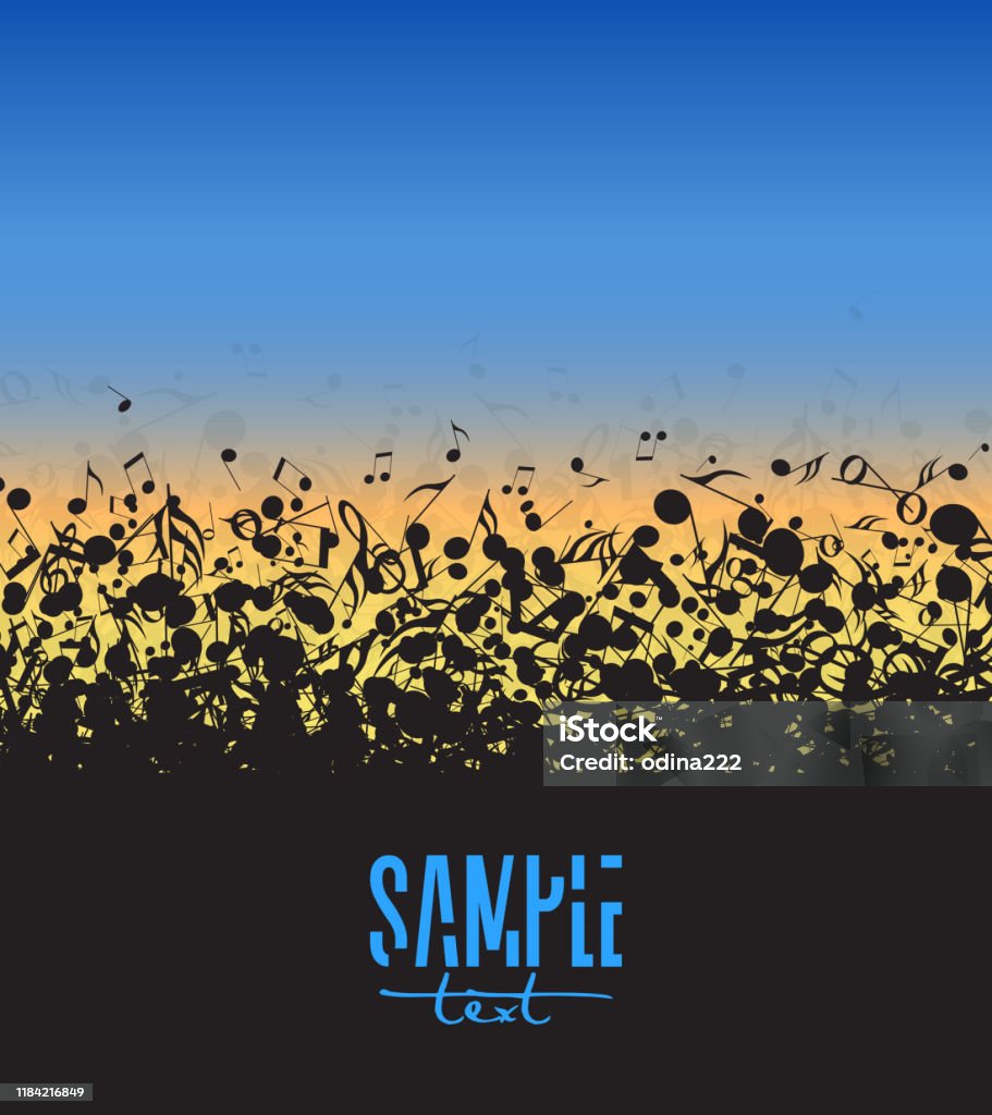 Basic Musical Background Musical Background With Notes Stock Illustration - Download Image Now ...
