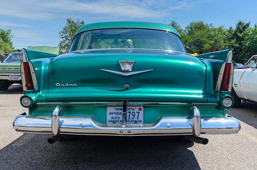 Brookfield, Nova Scotia, Canada - July 20, 2019 : 1956 Dodge Regent 4 door sedan at Brookfield Homecoming Classic Car Cruise In.