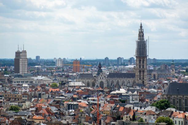istock Cityscape, old Belgian city Antwerpen, view from above 1184218317