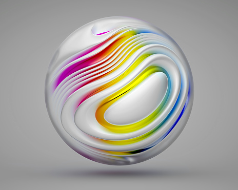 3d sphere in organic round shape