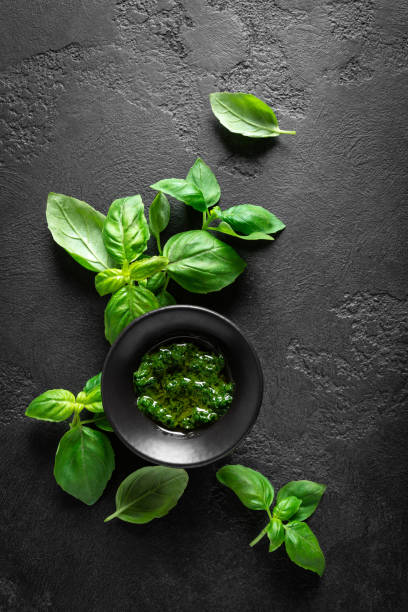 istock Pesto. Italian basil pesto sauce 1184220801