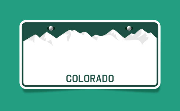 illustrations, cliparts, dessins animés et icônes de modèle de plaque d'immatriculation du colorado - colorado