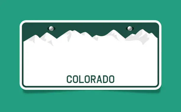 Vector illustration of Colorado License Plate Template