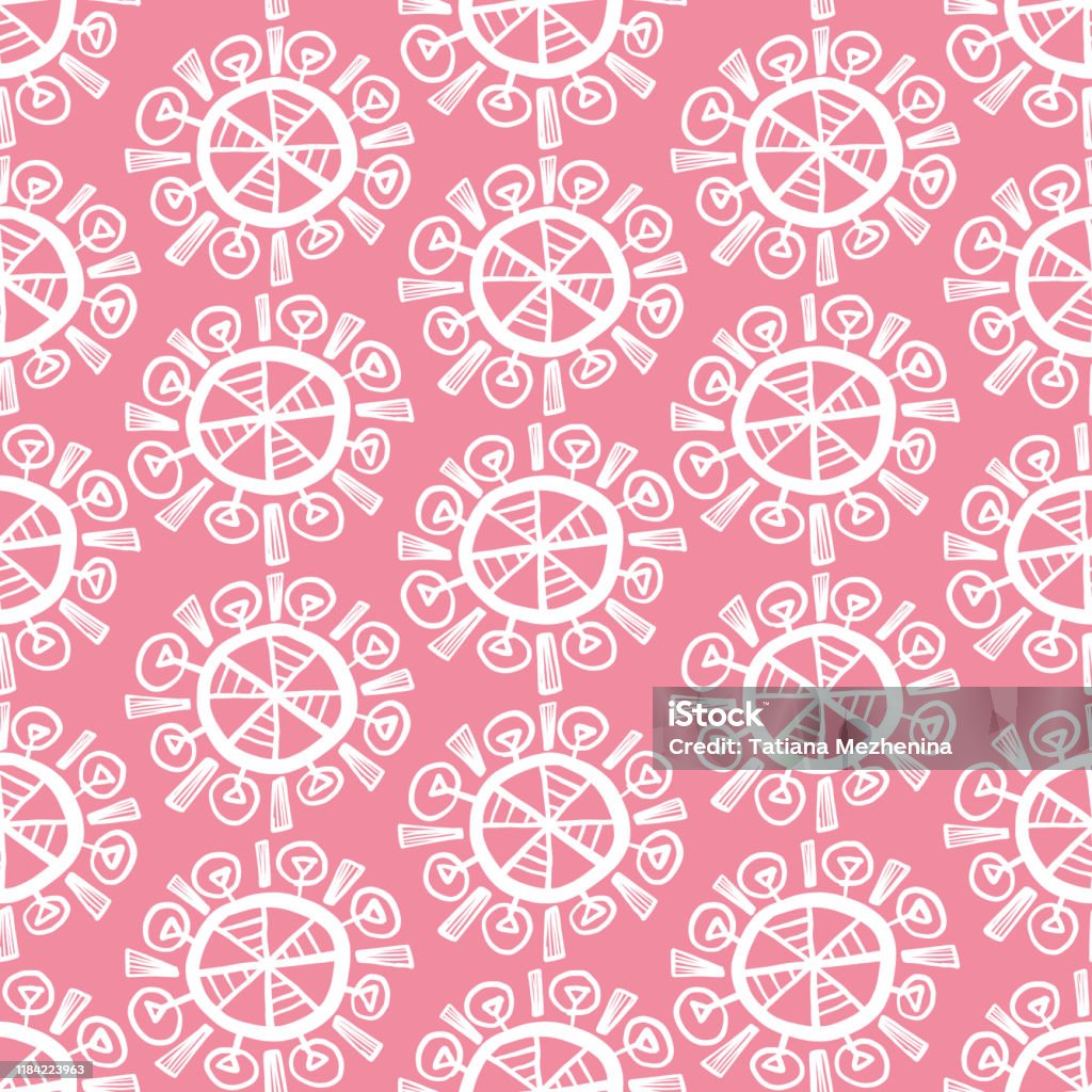 Pink Patterns Draw Hand Drawn Pink Pattern With Doodle Elements Stock Illustration ...