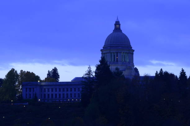 istock Washington State Capitol Legislative Dome Against Vividly Cloudy Dawn 1184224067
