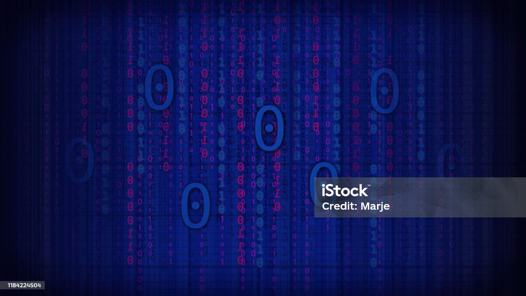 Digital Binary Code Abstract Technology Background Blue Futuristic ...