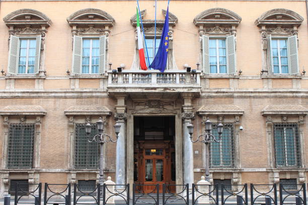 Madama Palace, houses of the Senate of the Italian Republic stock photo