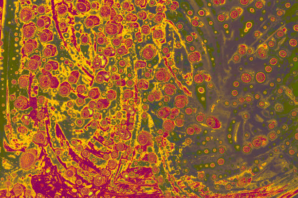 Air bubbles inside water base form patterns