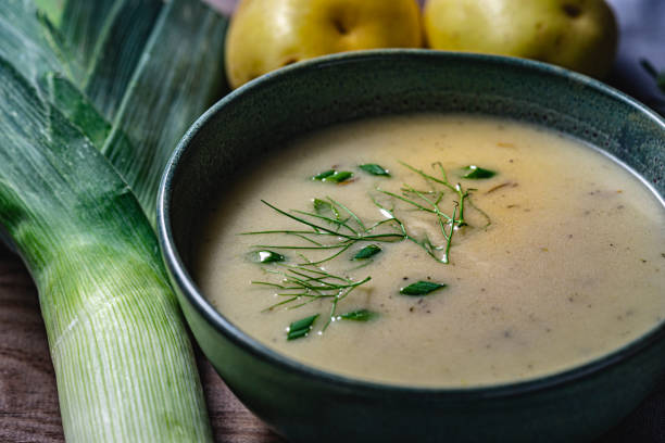 istock Vegan, potato and leek soup. 1184227493