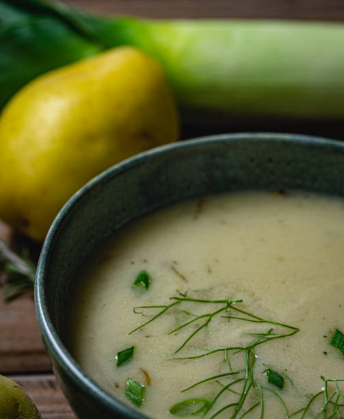 istock Vegan, potato and leek soup. 1184227507