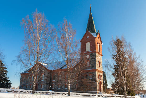 istock Winter landscape with Juva Church 1184228002
