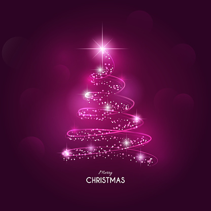 Illustrated abstract Christmas tree for graphic decoration