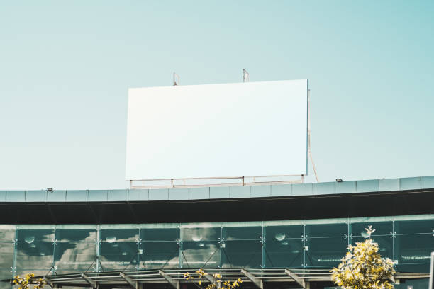 istock Mockup of the banner on the rooftop 1184228923