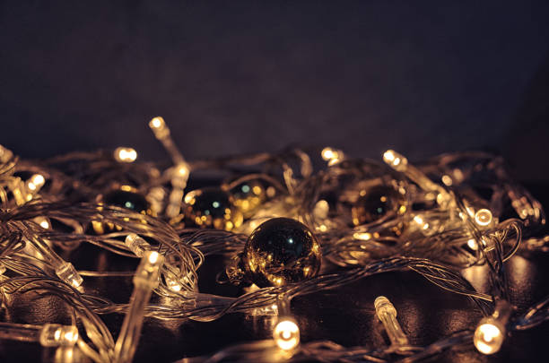 istock Christmas lights, New Year background with light 1184229295