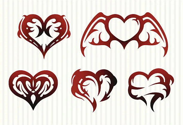 Vector illustration of love tattoos