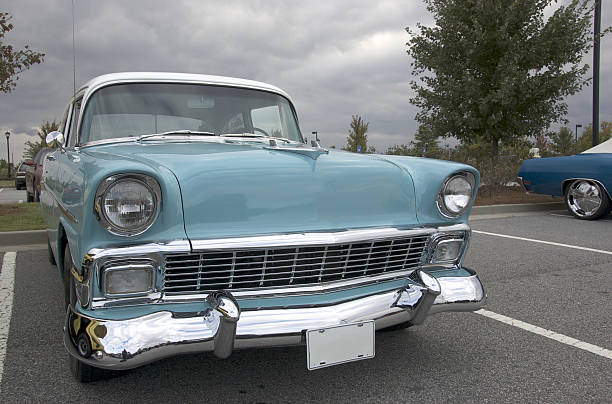 istock Classic Chevy in powder blue 118423161
