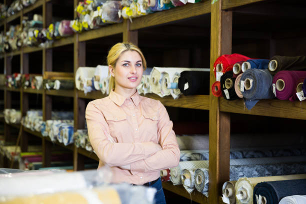 istock Successful female owner of fabric store 1184233645