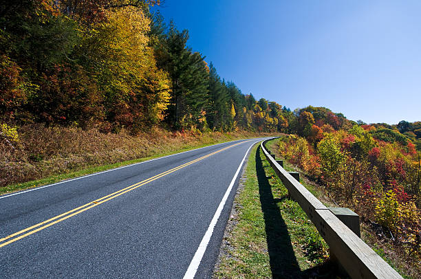 Road through Smoky Mountains National Park stock photo