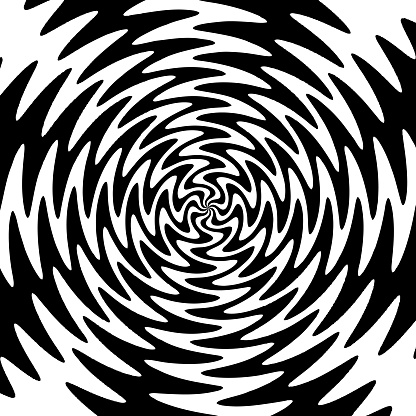 Vector illustration of a black and white psychedelic twisting background.