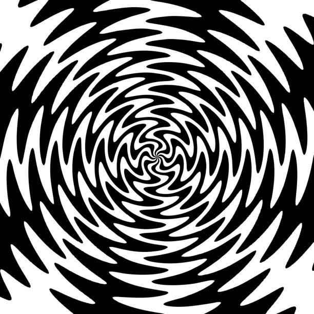 Black nd White Psychedelic Twist Background Vector illustration of a black and white psychedelic twisting background. psychedelic stock illustrations