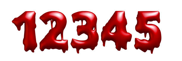 istock 3d alphabet, numbers 1 2 3 4 5 with Blood effect, 3d illustration 1184235053